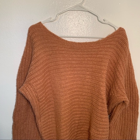 Glamorous Open Back Boyfriend Sweater Pink - Picture 4 of 11